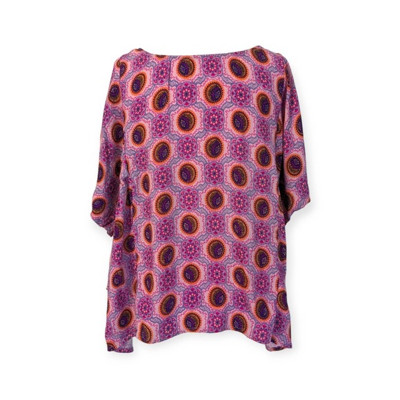 Maeve Tops - MAEVE Anthropologie Milla Medallion Pink Cropped Length blouse